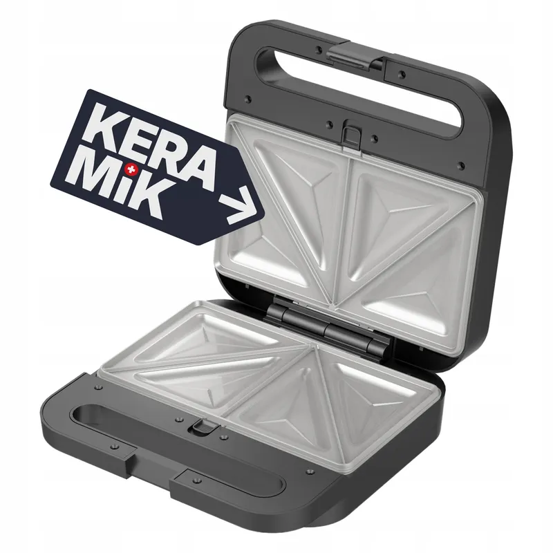 Opiekacz Toster Grill Gofrownica 3w1 1000W Ceramiczne Płyty Wyjmowane Inox