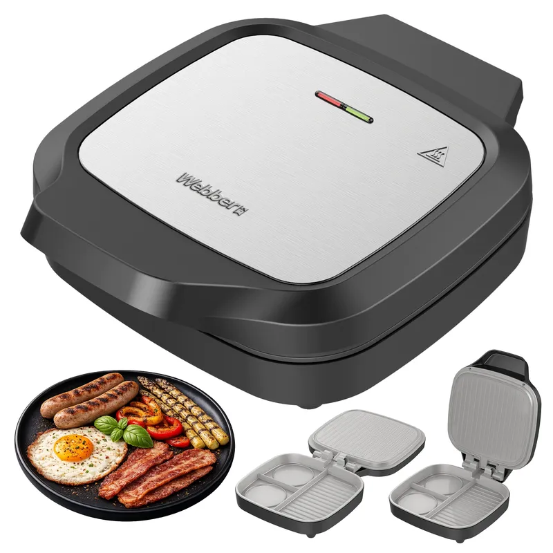 Opiekacz Wielofunkcyjny Grill Toster 1200W Dual Cook 180 Ceramiczny Inox