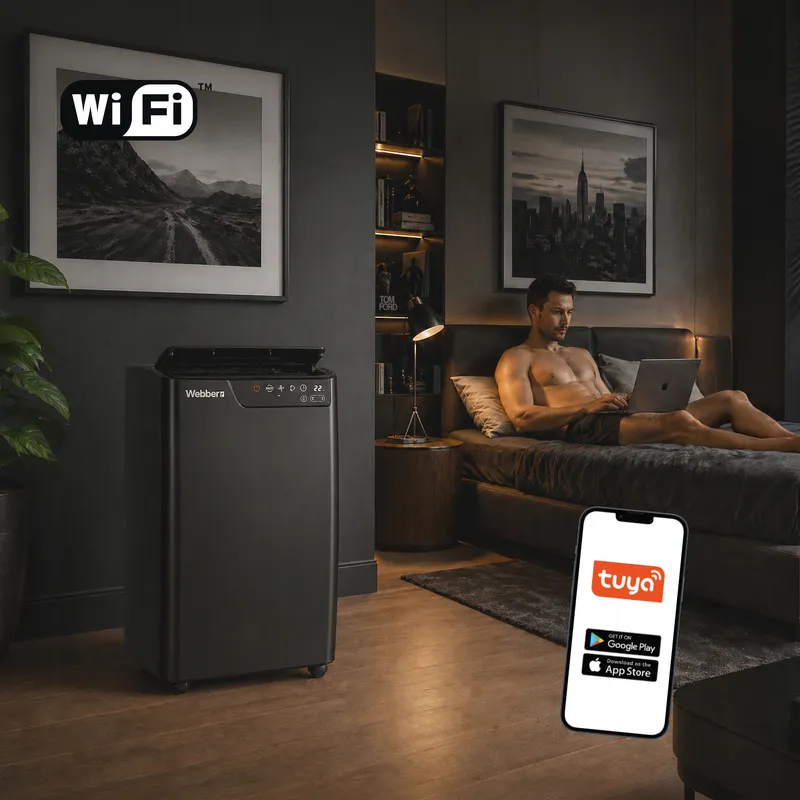 Klimatyzator Przenośny 12000BTU 4w1 WIFI Grzanie Osuszacz Pilot 49m²