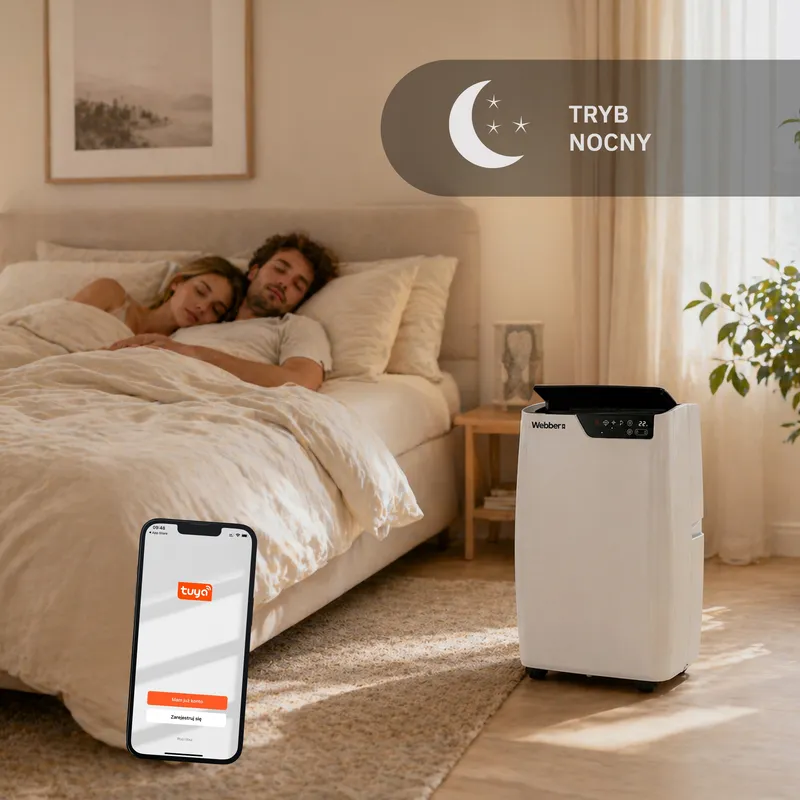 Klimatyzator Przenośny 12000BTU 4w1 WIFI Grzanie Osuszacz Pilot 49m²