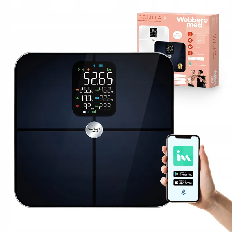 Waga Łazienkowa Analityczna 16 Parametrów Apple Health, Google Fit, IF1321C