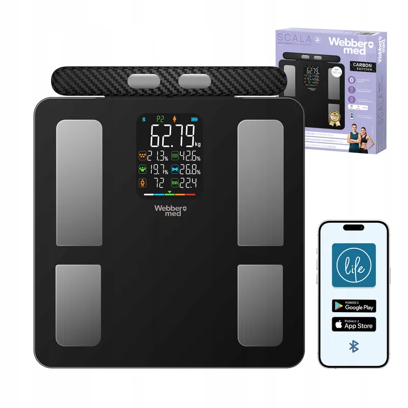Waga Łazienkowa Analityczna 15 Parametrów Apple Health, Google Fit, IF2825A