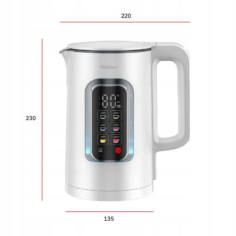 Czajnik Elektryczny ELIYA WK110 1,5l Regulacja Tem Keep Warm LED