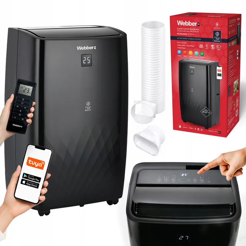 Klimatyzator Przenośny 9000BTU 4w1 WIFI Grzanie Osuszacz Pilot 43m²