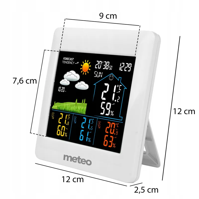 Stacja Pogodowa Z Dcf METEO SP106 Pogodynka 3 Czujniki