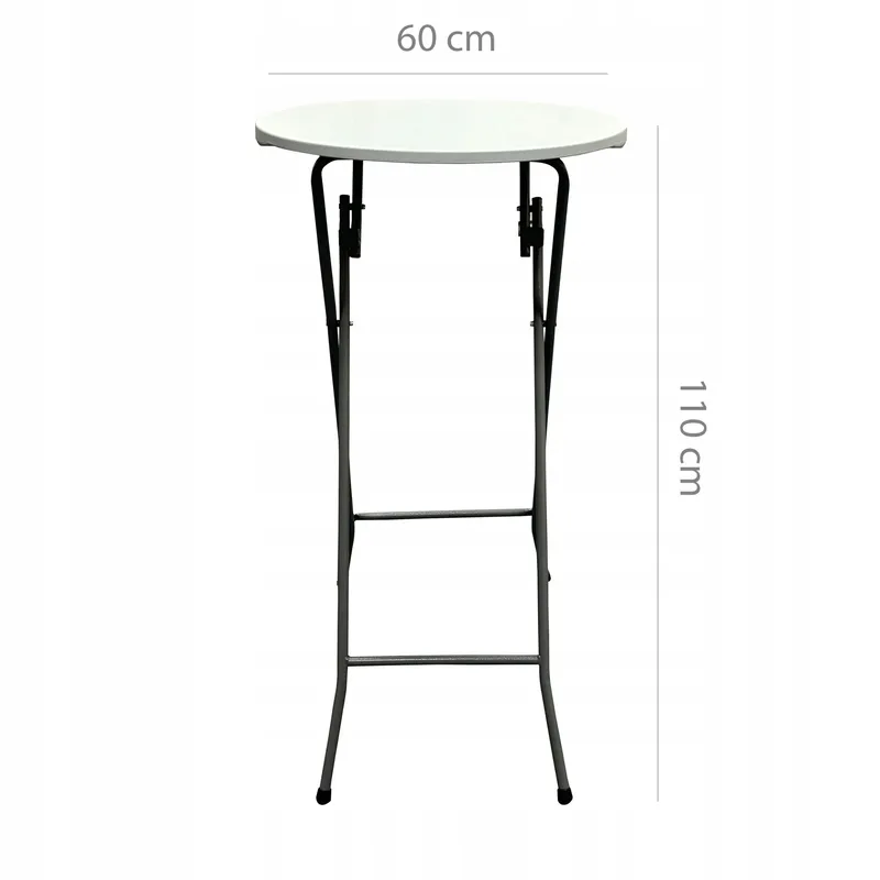 Stół Koktajlowy Barowy Cateringowy 110cm X 60 cm Składany Bankietowy - Biały
