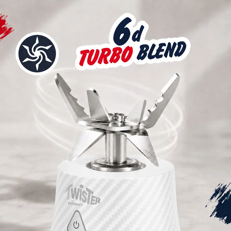 Blender Personalny Bezprzewodowy Przenośny Twister 370W 700ml USB-C