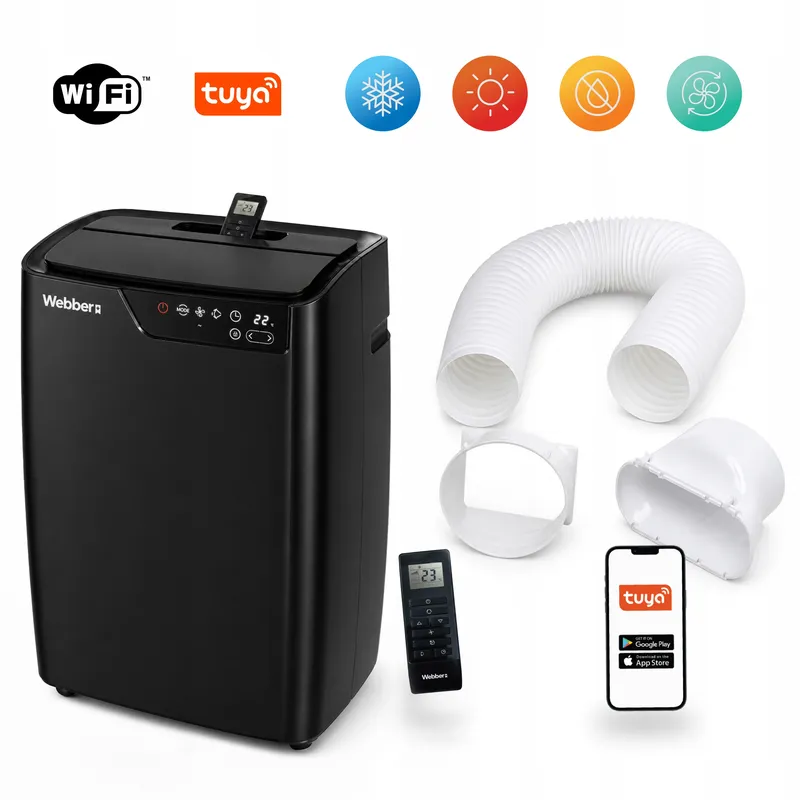 Klimatyzator Przenośny 12000BTU 4w1 WIFI Grzanie Osuszacz Pilot 49m²