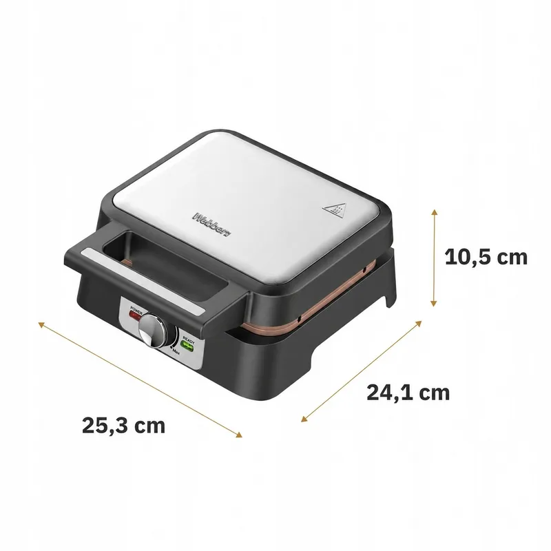 Gofrownica WM16 1600W Ceramiczna XXL Inox Regulacja Temperatury