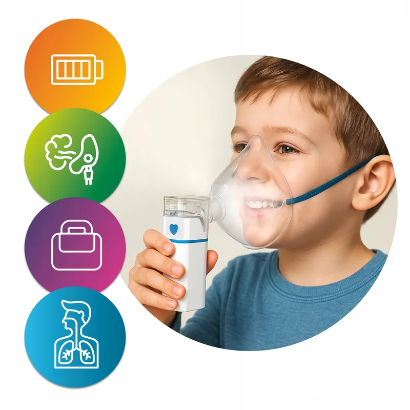 INHALATOR NEBULIZATOR Dla Dzieci I DOROSŁYCH -PRZENOŚNY Na Akumulator Cichy