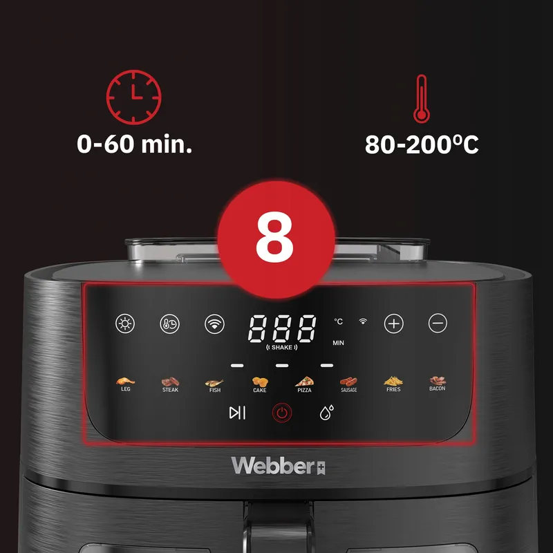 Frytkownica Beztłuszczowa 8l Air Fryer 1800W +WIFI +8 Programów PARA