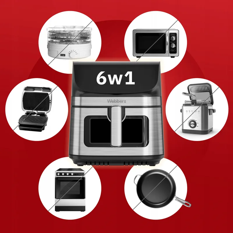 Frytkownica Beztłuszczowa Air Fryer 8,8l Nieprzywierająca 10 P 2200W