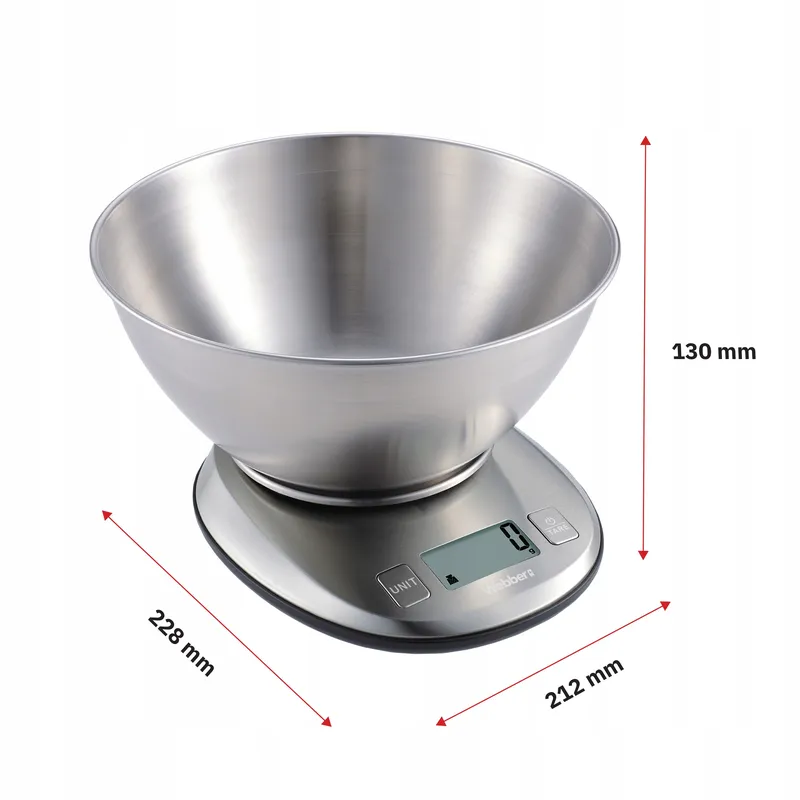Waga Kuchenna EK4390 INOX Stal Nierdzewna LCD 5kg 1g Misa Tarowanie