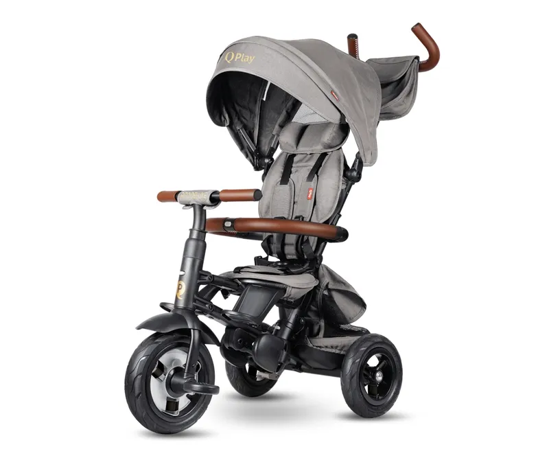 QPLAY Rowerek Trójkołowy Rito Deluxe Rubber Grey