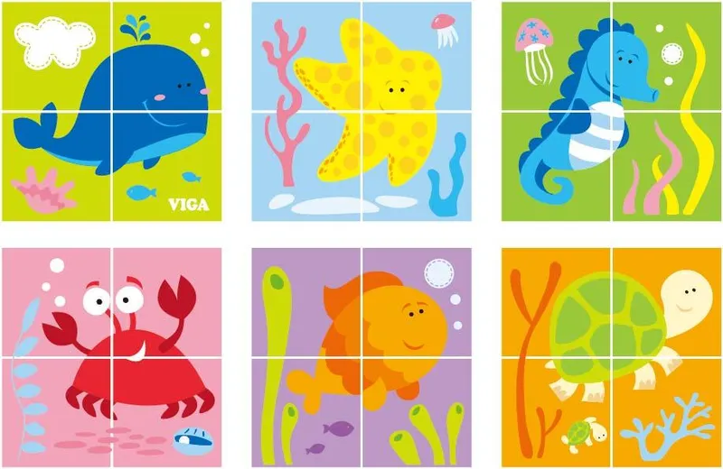 VIGA 50161 Kostki Puzzle - Morze