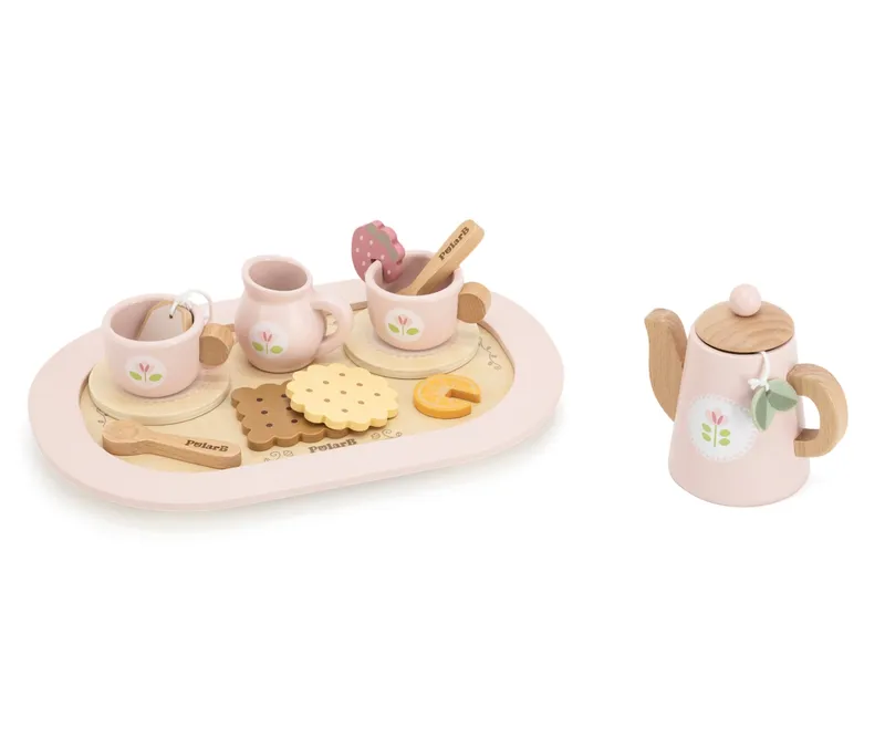 VIGA 44267 PolarB Drewniany Zestaw Do Kawy I Herbaty - Pink