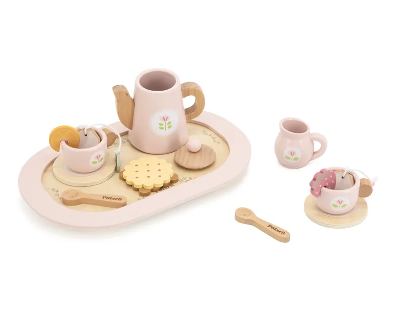 VIGA 44267 PolarB Drewniany Zestaw Do Kawy I Herbaty - Pink