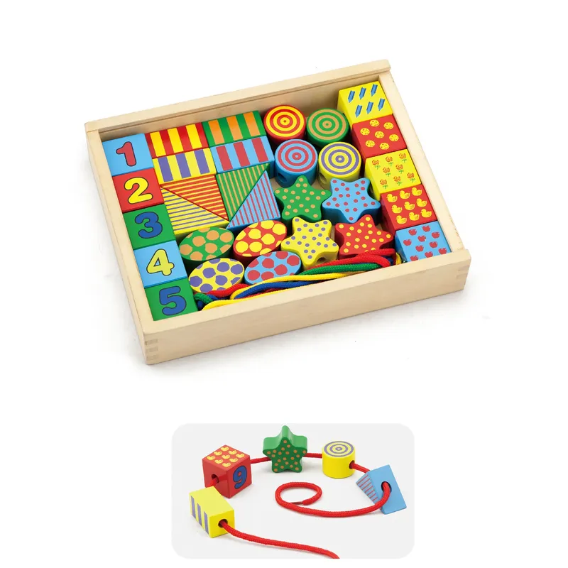 VIGA 58505 Edukacyjne Sensoryczne Klocki Do Nawlekania