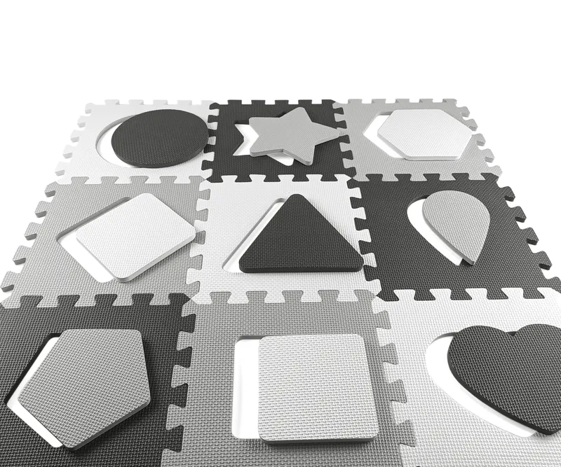 Mata Piankowa Puzzle Jolly 3x3 Shapes MILLY MALLY - Grey