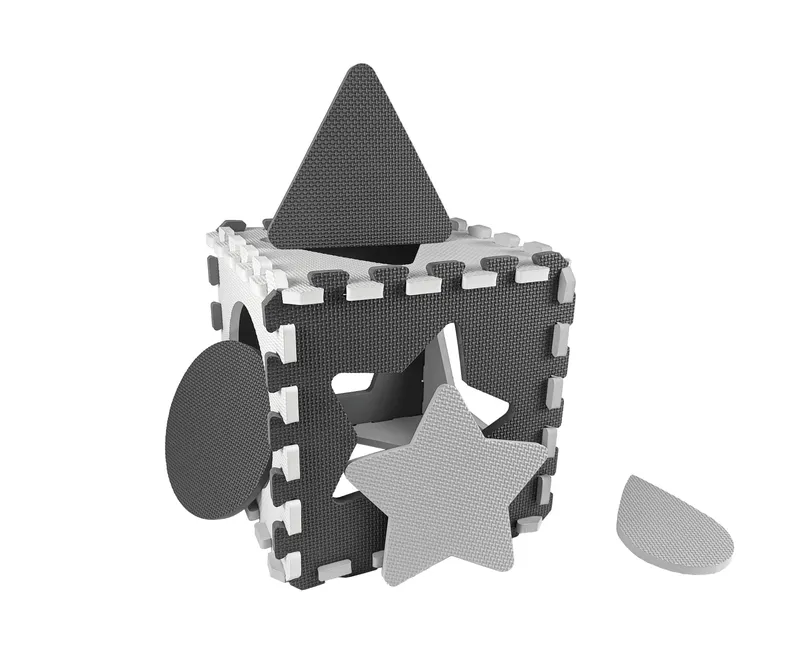 Mata Piankowa Puzzle Jolly 3x3 Shapes MILLY MALLY - Grey
