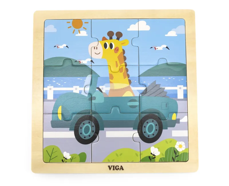 VIGA 44629 Puzzle Na Podkładce 9 Elementów - Auto