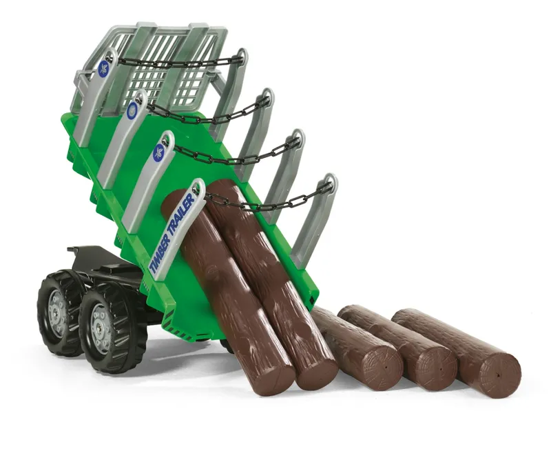 ROLLY TOYS 122158 Przyczepa ROLLY-Timber Do Przewozu Drzew - Zielona