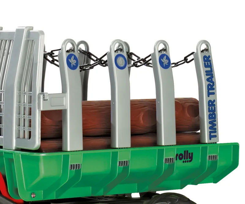 ROLLY TOYS 122158 Przyczepa ROLLY-Timber Do Przewozu Drzew - Zielona