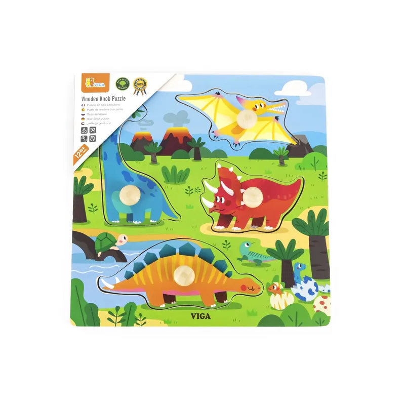 VIGA 44596 Puzzle Z Uchwytami - Dinozaury
