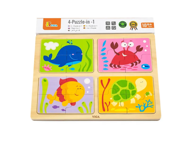 VIGA 50190 Puzzle Na Podkładce 4w1 - Morze