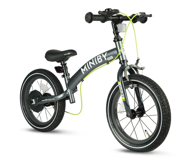 QPLAY Rowerek Dziecięcy - Rowerek Biegowy Miniby 14 Cali Grey