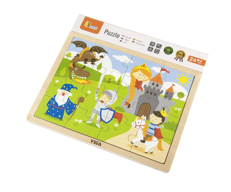 VIGA 51458 Puzzle Na Podkładce 16 Elementów - Bajkowy Zamek