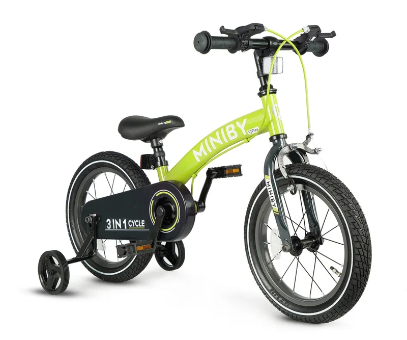 QPLAY Rowerek Dziecięcy - Rowerek Biegowy Miniby 14 Cali Green
