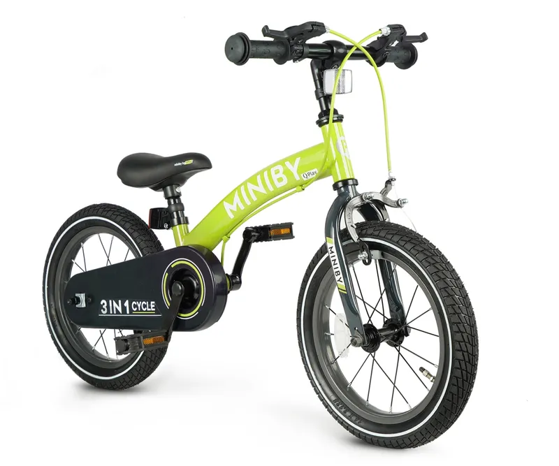 QPLAY Rowerek Dziecięcy - Rowerek Biegowy Miniby 14 Cali Green