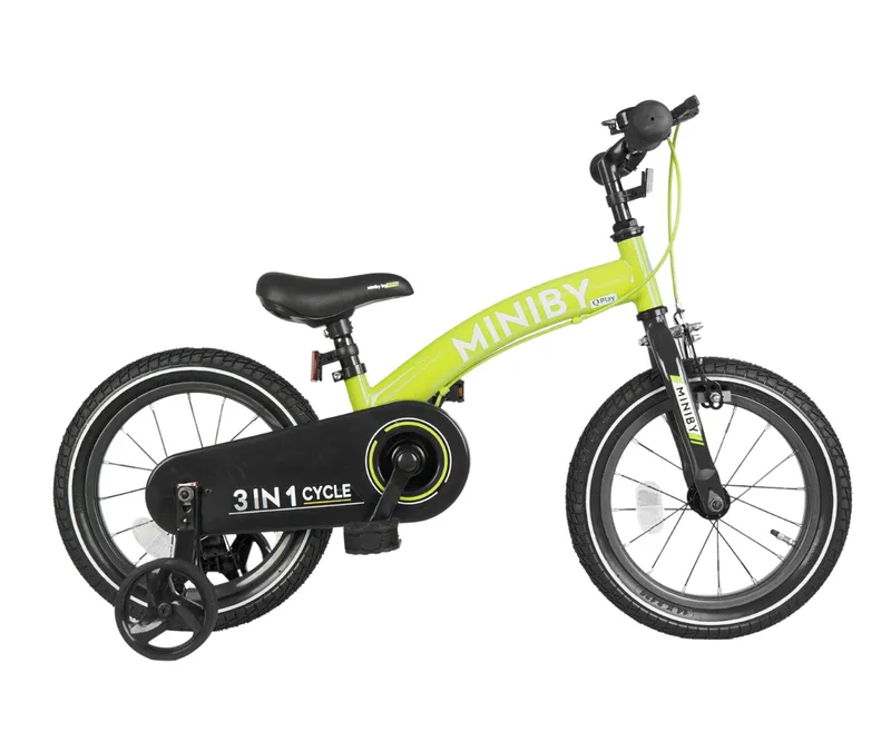 QPLAY Rowerek Dziecięcy - Rowerek Biegowy Miniby 14 Cali Green