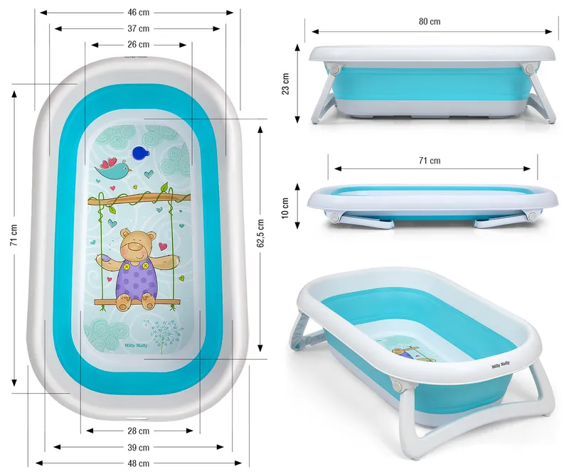 MILLY MALLY Wanienka Składana Aqua Blue