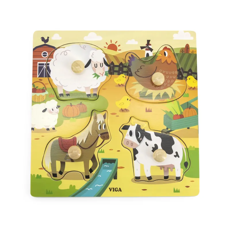 VIGA 44592 Puzzle Z Uchwytami - Farma