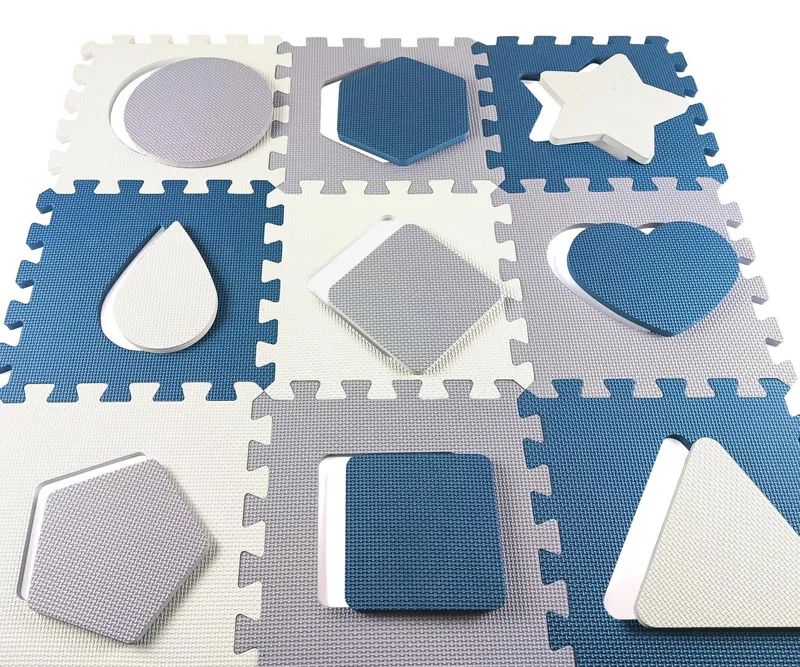 Mata Piankowa Puzzle Jolly 3x3 Shapes MILLY MALLY - Blue