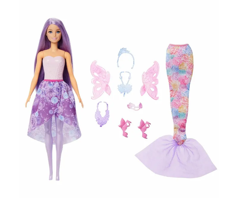MATTEL JCP74 BARBIE Magiczna Lalka Lalka Wróżka Syrenka Z Ubrankami