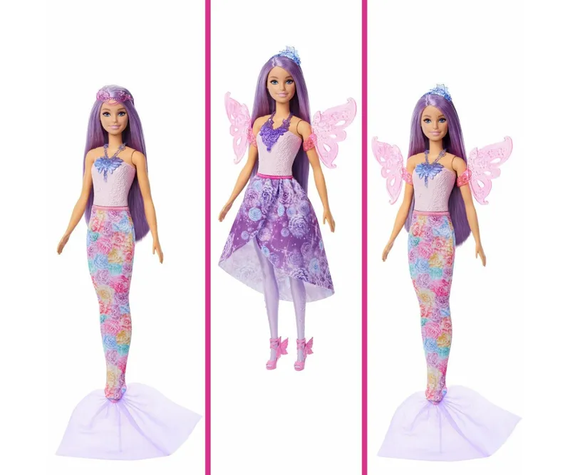 MATTEL JCP74 BARBIE Magiczna Lalka Lalka Wróżka Syrenka Z Ubrankami