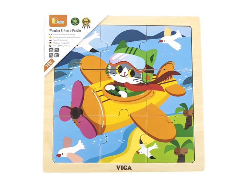 VIGA 44632 Puzzle Na Podkładce 9 Elementów - Samolot