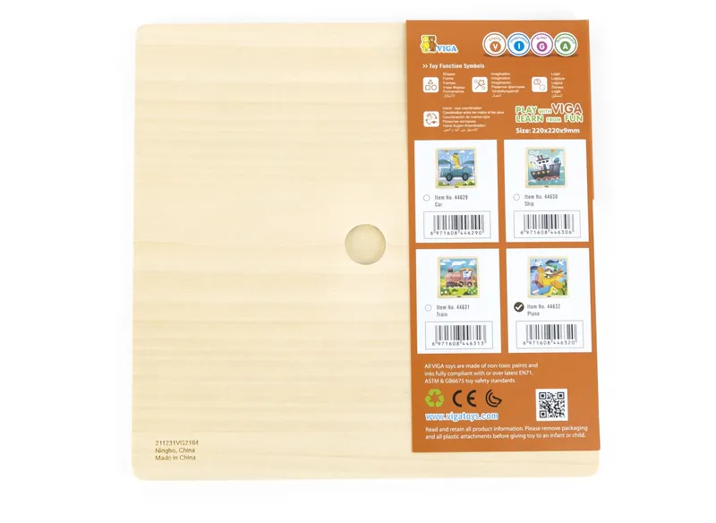 VIGA 44632 Puzzle Na Podkładce 9 Elementów - Samolot