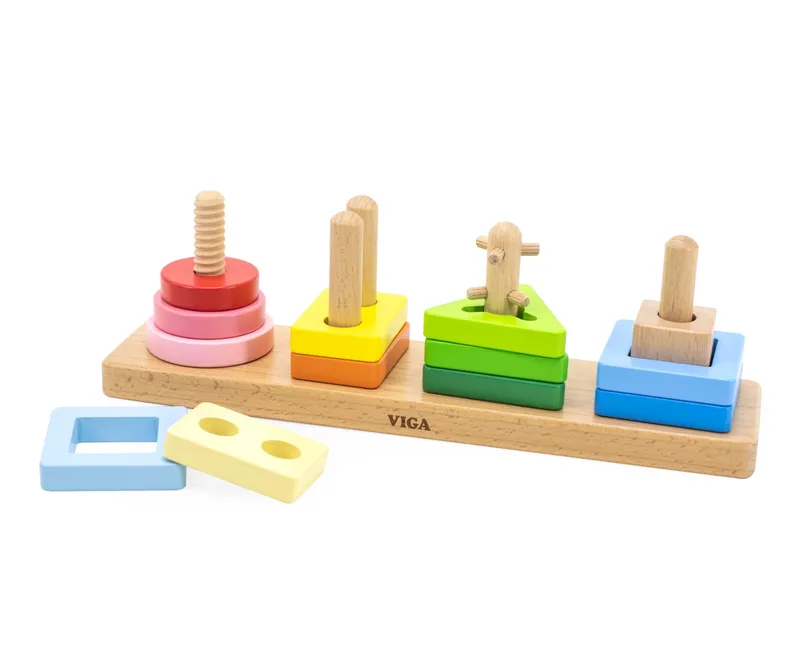 VIGA 44685 Klocki Z Sorterem Kształtów - Figury Geometryczne