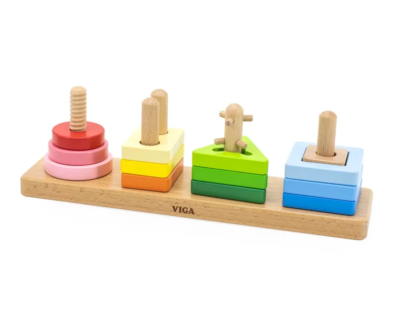 VIGA 44685 Klocki Z Sorterem Kształtów - Figury Geometryczne