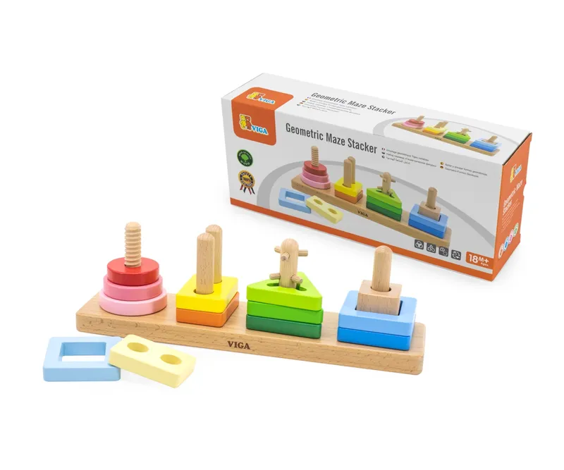VIGA 44685 Klocki Z Sorterem Kształtów - Figury Geometryczne