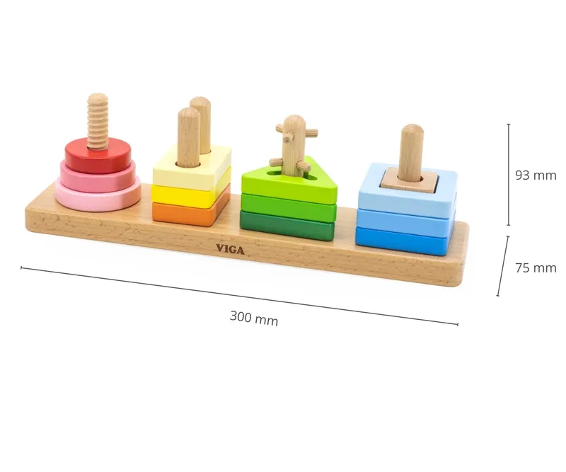 VIGA 44685 Klocki Z Sorterem Kształtów - Figury Geometryczne