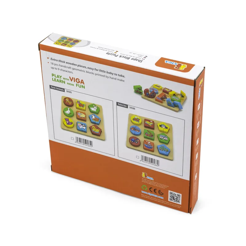 VIGA 59586 Układanka 2w1 Puzzle - Pojazdy