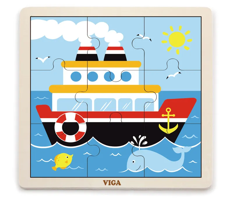 VIGA 51445 Puzzle Na Podkładce 9 Elementów - Statek