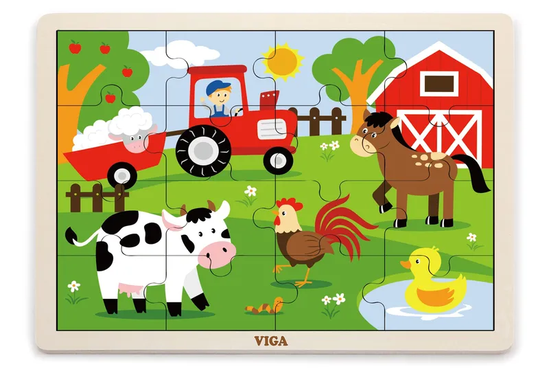 VIGA 51448 Puzzle Na Podkładce 16 Elementów - Farma