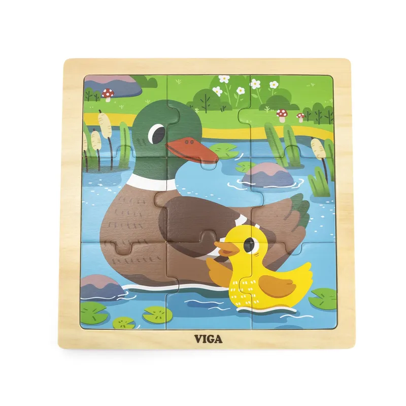 VIGA 44621 Puzzle Na Podkładce 9 Elementów - Kaczka