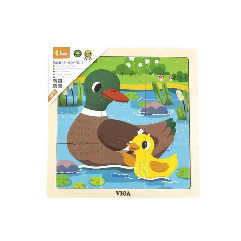 VIGA 44621 Puzzle Na Podkładce 9 Elementów - Kaczka